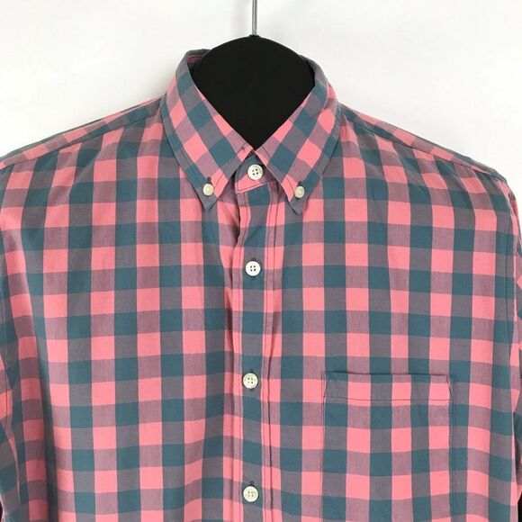 J. Crew Button Down Shirt Men's Medium Casual Long Sleeve Preppy Buffalo Plaid - Picture 2 of 9